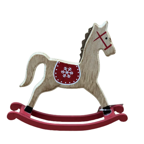 Apex - Red & Natural Wood Rocking Horse 9x8IN EA