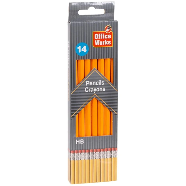 Hb - Pencil W/Eraser 14PC W/Box EA