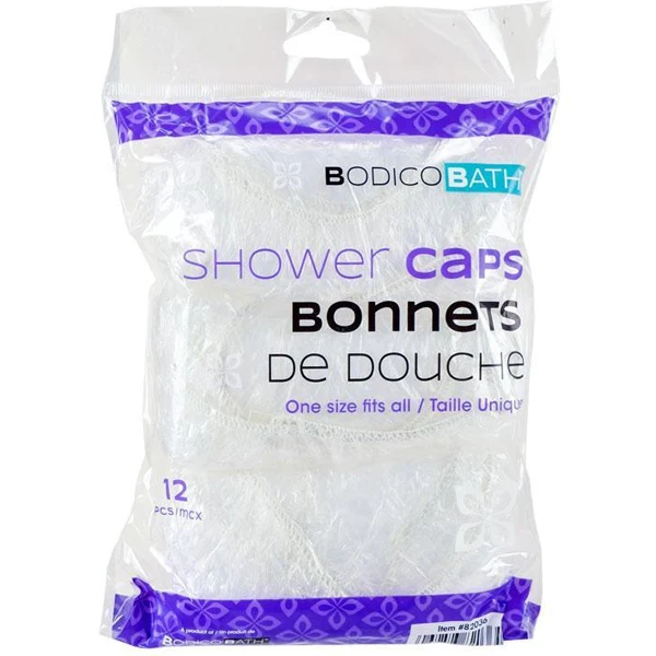 Bodico - 12PC Clear Shower Cap EA