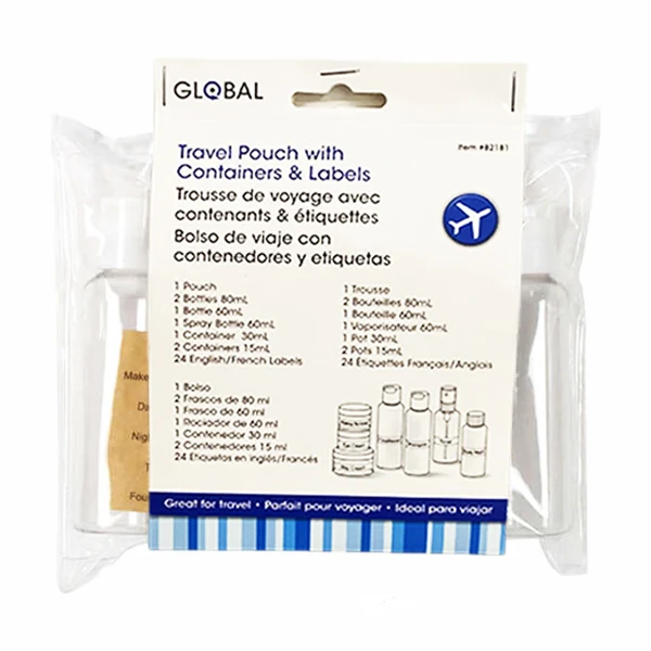 Ctg - Carry ON Travel Pouch W/Containers/Labels EA