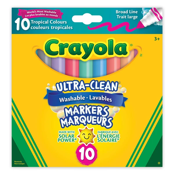 Crayola - Washable Tropical Broad Line Marker 10EA