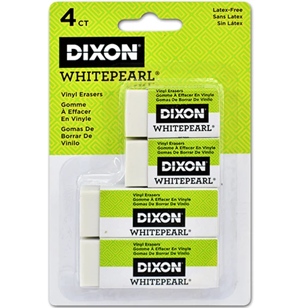 Dixon - Whitepearl Vinyl Eraser 4PK