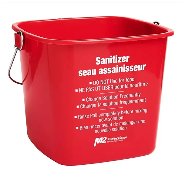 M2 Professional - 6QT Red Cleaning Pail- Sanitizer EA