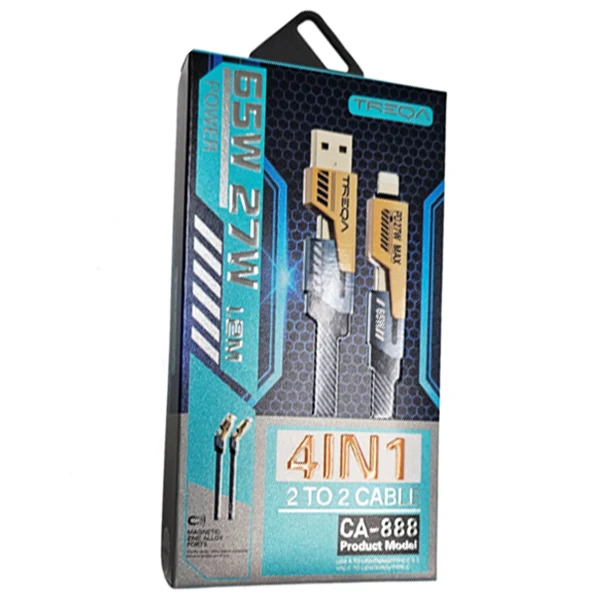 Treqa - 4 IN 1 Flat Charging Cable 1UN