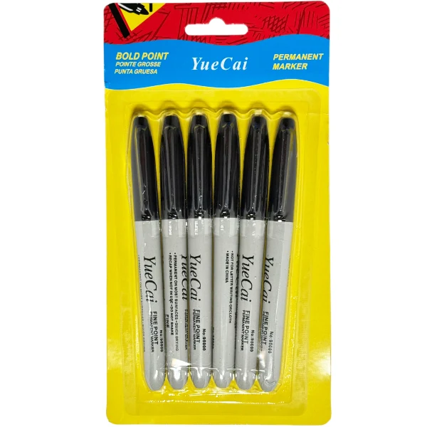 Misc - Permanent Marker Black 6PK EA