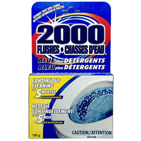 2000 Flushes - Blue Detergent Toilet Bowl Cleaner 12x100 GR