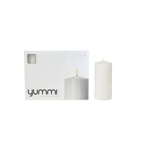 Yummi - Pillar Candle 2.8X8IN White 4X3EA
