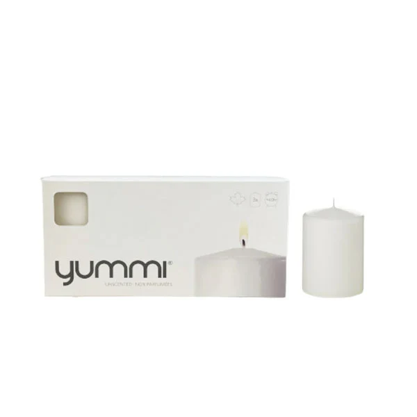 Yummi - Pillar Candle 2.8X4IN White 4X3EA