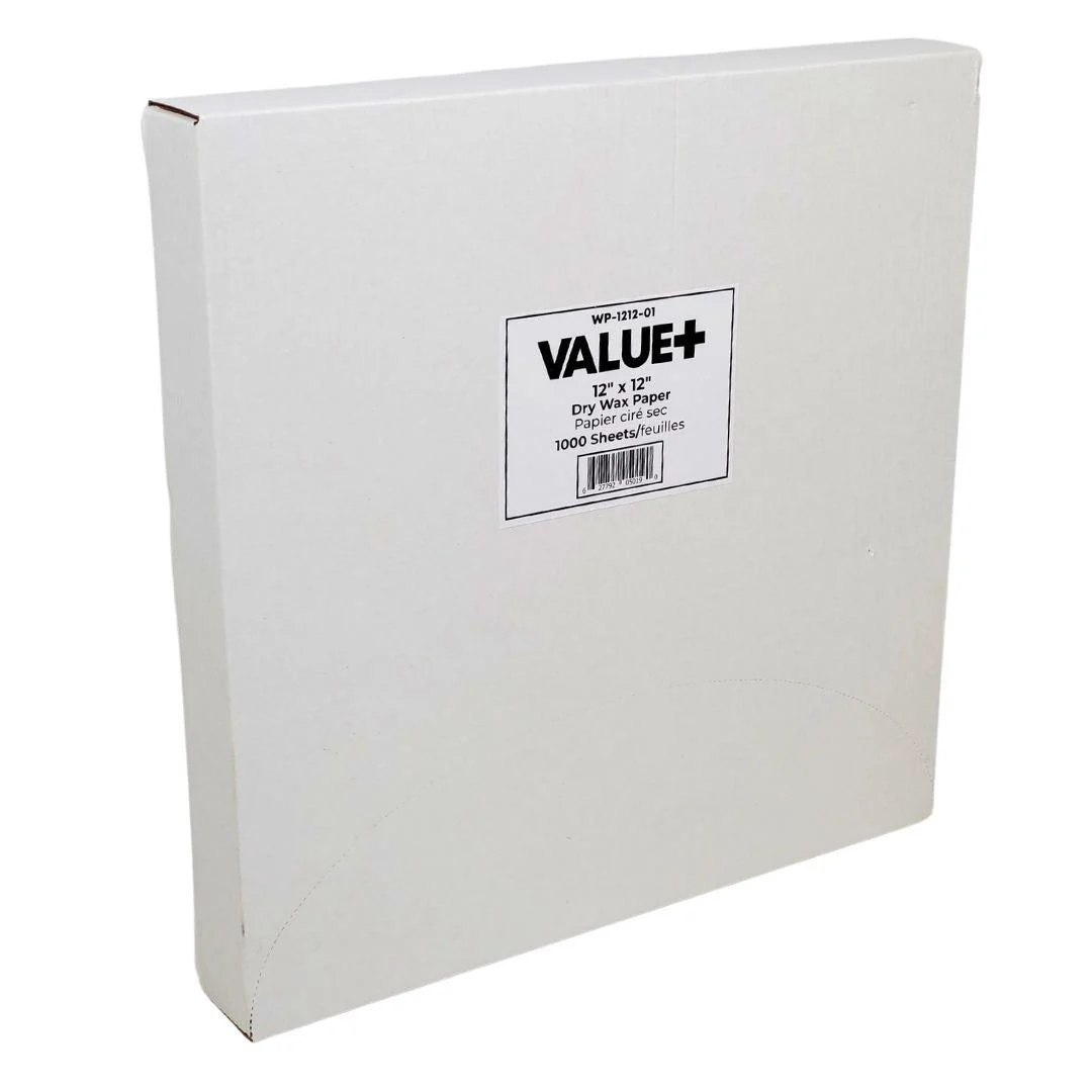 Value+ - Dry Wax Paper - 12"x12" — Case (1000 CT)