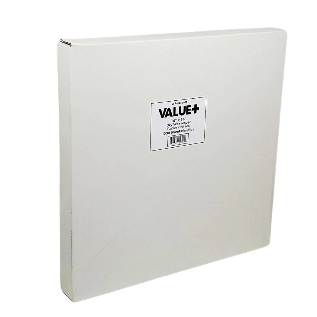 Value+ - Dry Wax Paper - 14"x14" — Case (1000 CT)