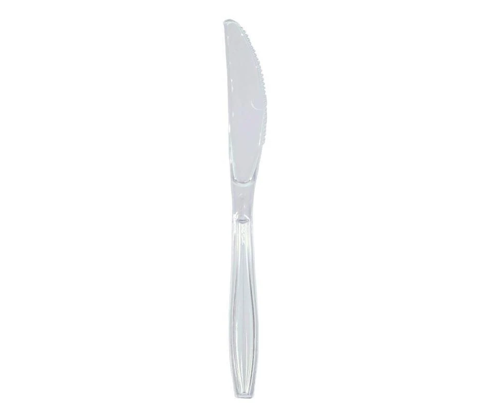 Value+ - Heavy - Plastic Knives - Clear - Retail Pack - RP3202 — Pack (50 CT)