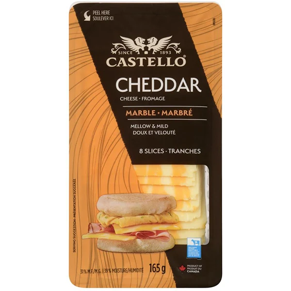 Castello - Cheddar Marble Sliced 165GR