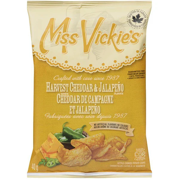Miss Vickies - Harvest Cheddar & Jalapeno Chips 40x40 GR