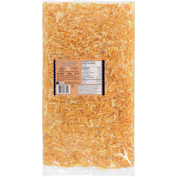 Cracker Barrel - Natural Cheddar Coloured Mild/Montrey Jack Cheese Shredded 2.5KG