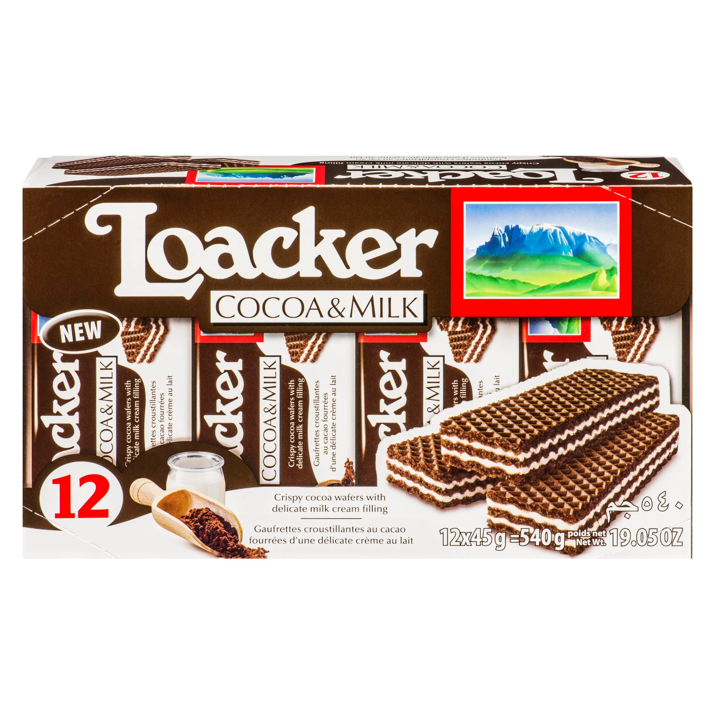 Loacker - Wafer Cocao & Milk 12x45GR
