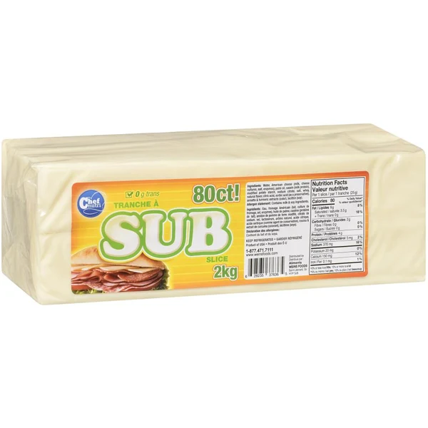 Chef Nutri - White Sub Slice 80CT