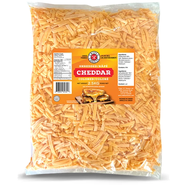 Triple A Cheese - Shredded Coloured Cheddar 2.5KG