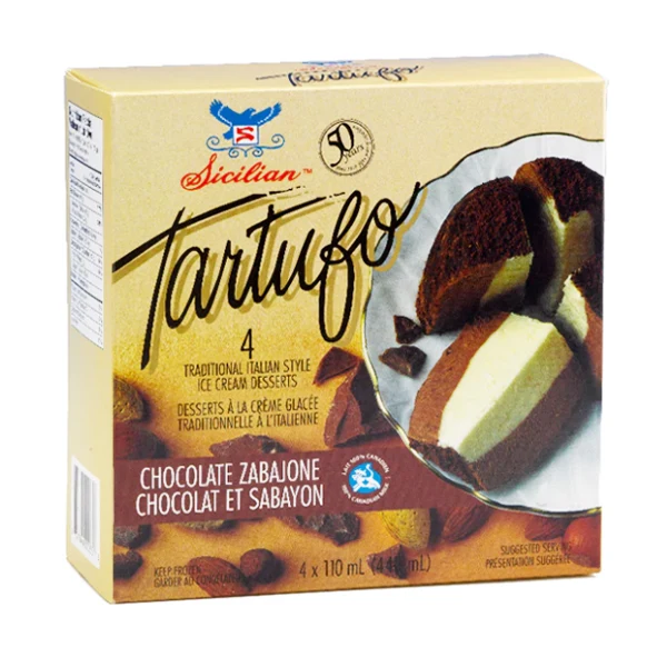 Sicilian Ice Cream - Chocolate Zabajone Tartufo 4EA