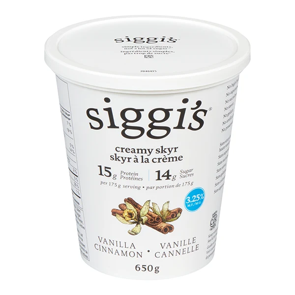 Siggi - 3.25% Creamy Skyr Vanilla Cinnamon 6x650 GR