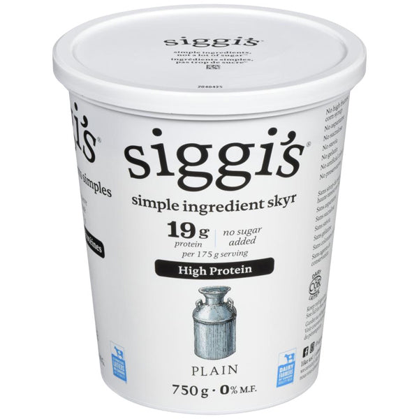 Siggi - Plain Strained Nonfat Yogurt 0% 6x750 GR