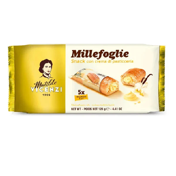 Vicenzi - Mini Millefogile Pastry Cream 16x125 GR