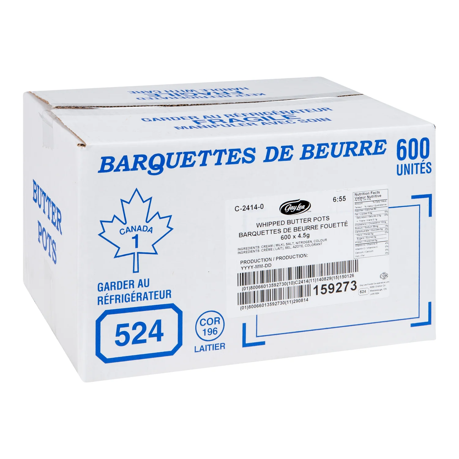 Gaylea - Whipped Butter Pots 600x4.5GR