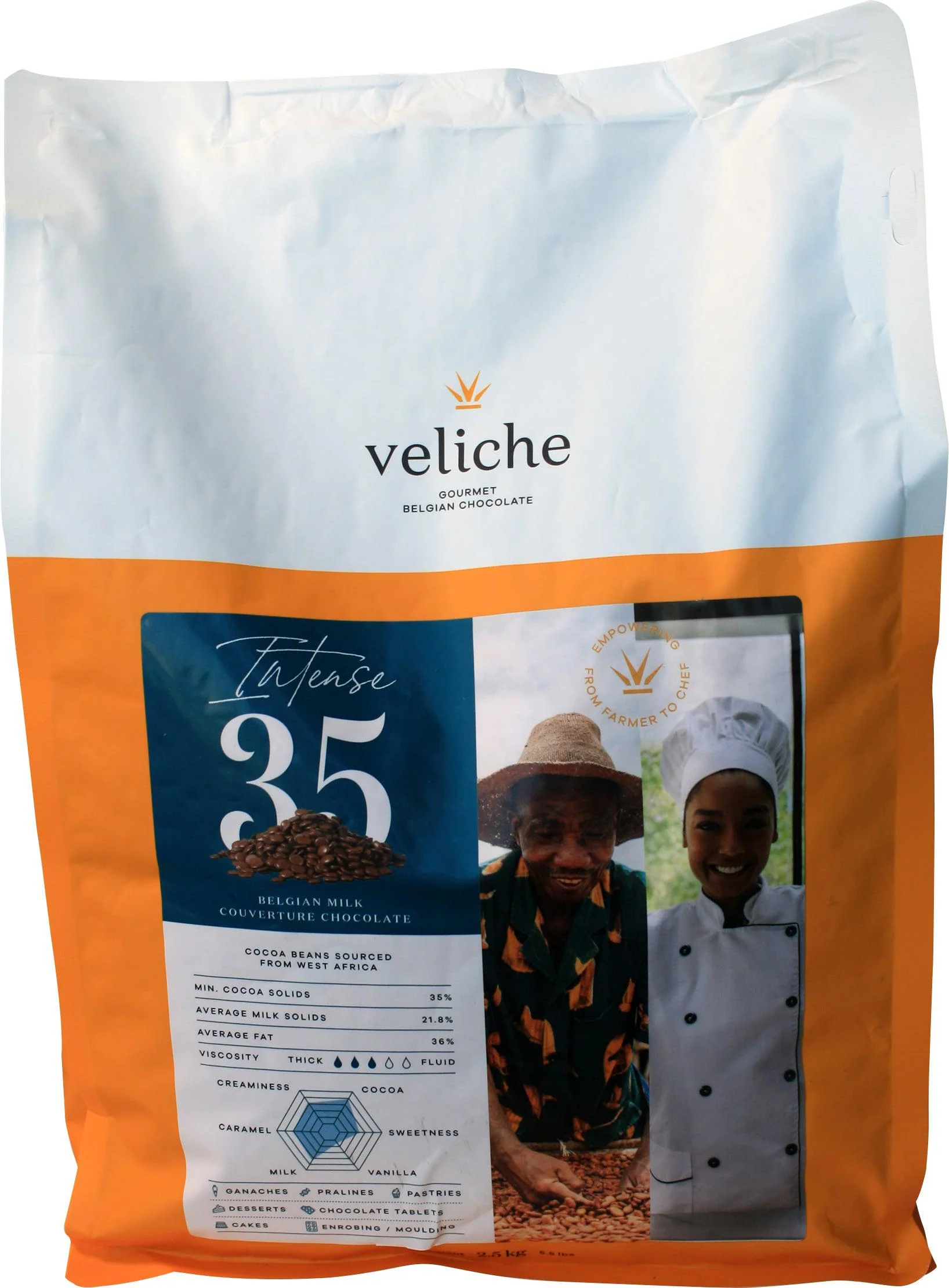 Veliche - Milk Chocolate Callets - 35% — Each (2.5 KG)