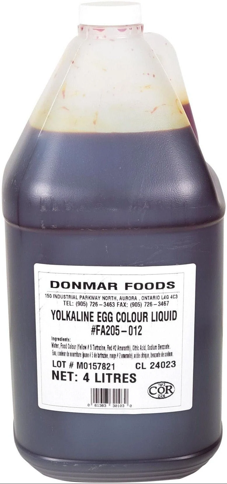 Donmar Liquid Food Colour - Yolkaline Egg — Each (4 L)