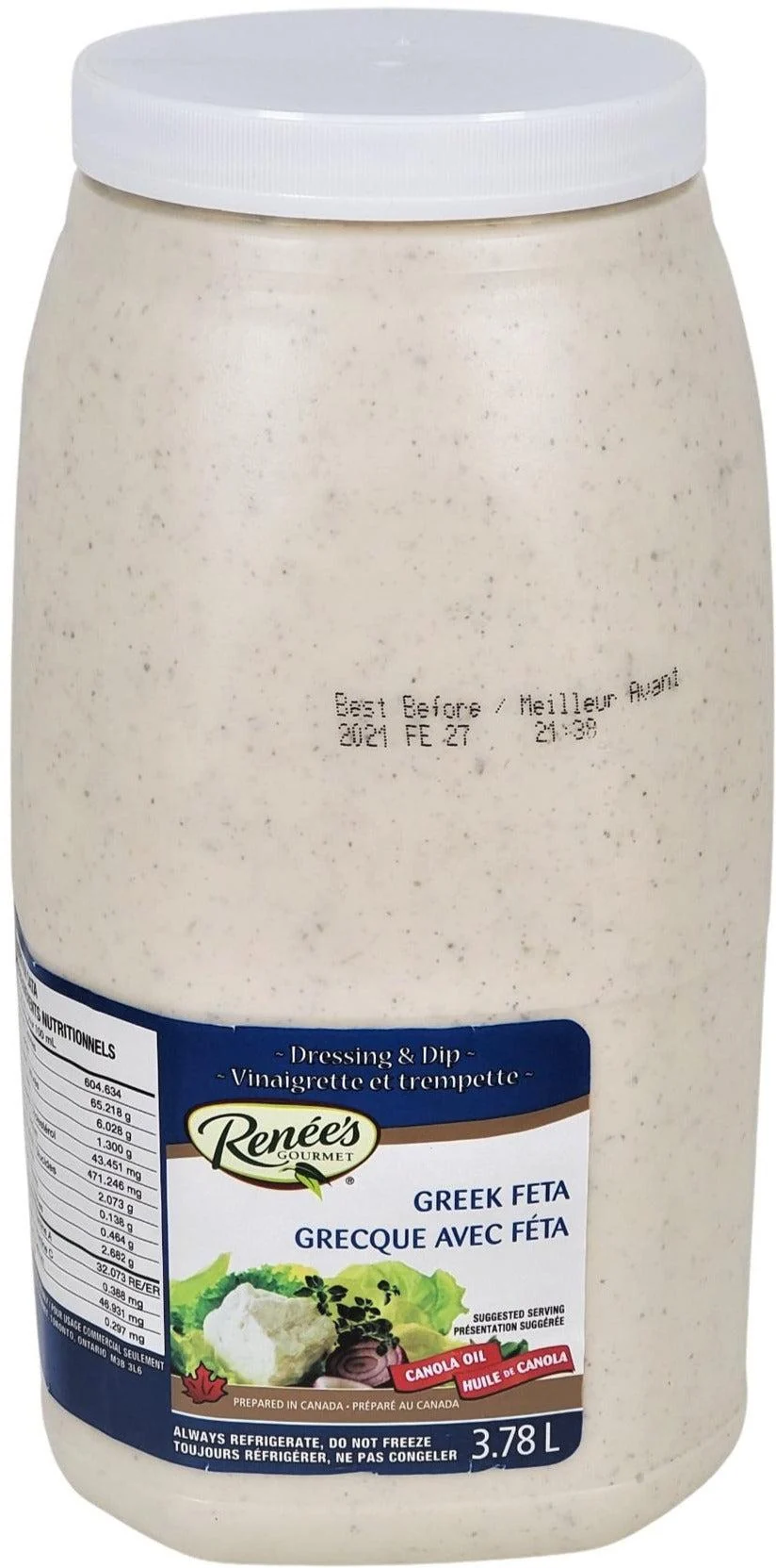 Renee's - Greek Feta - REF — Case (2 x 3.78 L)