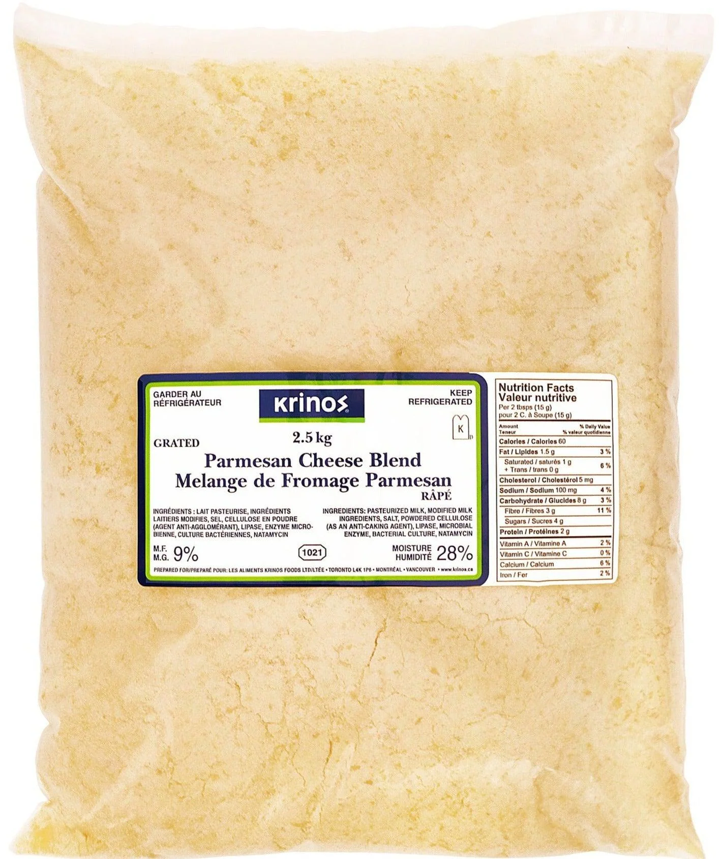 Krinos - Cheese - Grated Parmesan Blend — Each (2.5 KG)