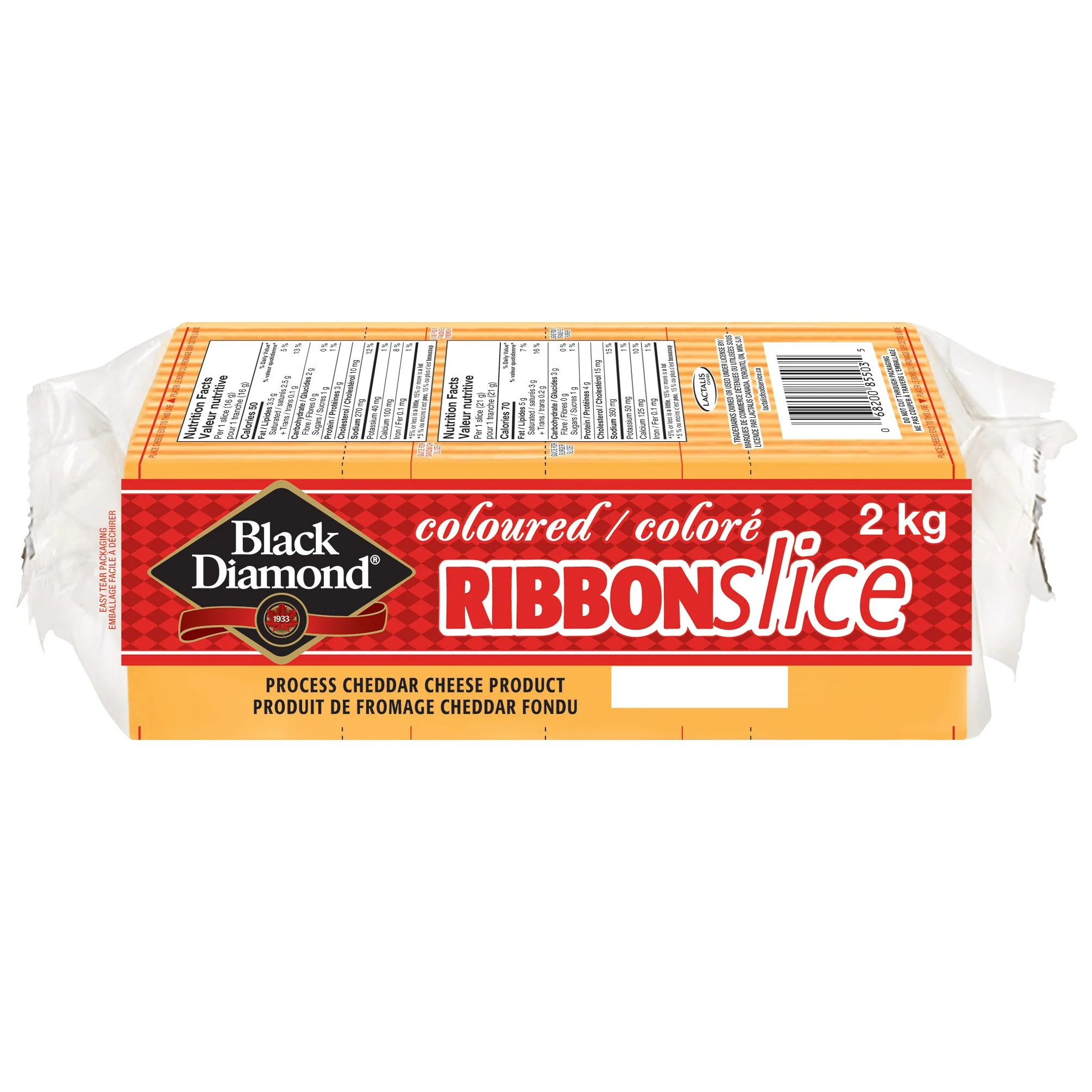 Black Diamond - Cheese - Coloured Ribbon Slice — Each (2 KG)