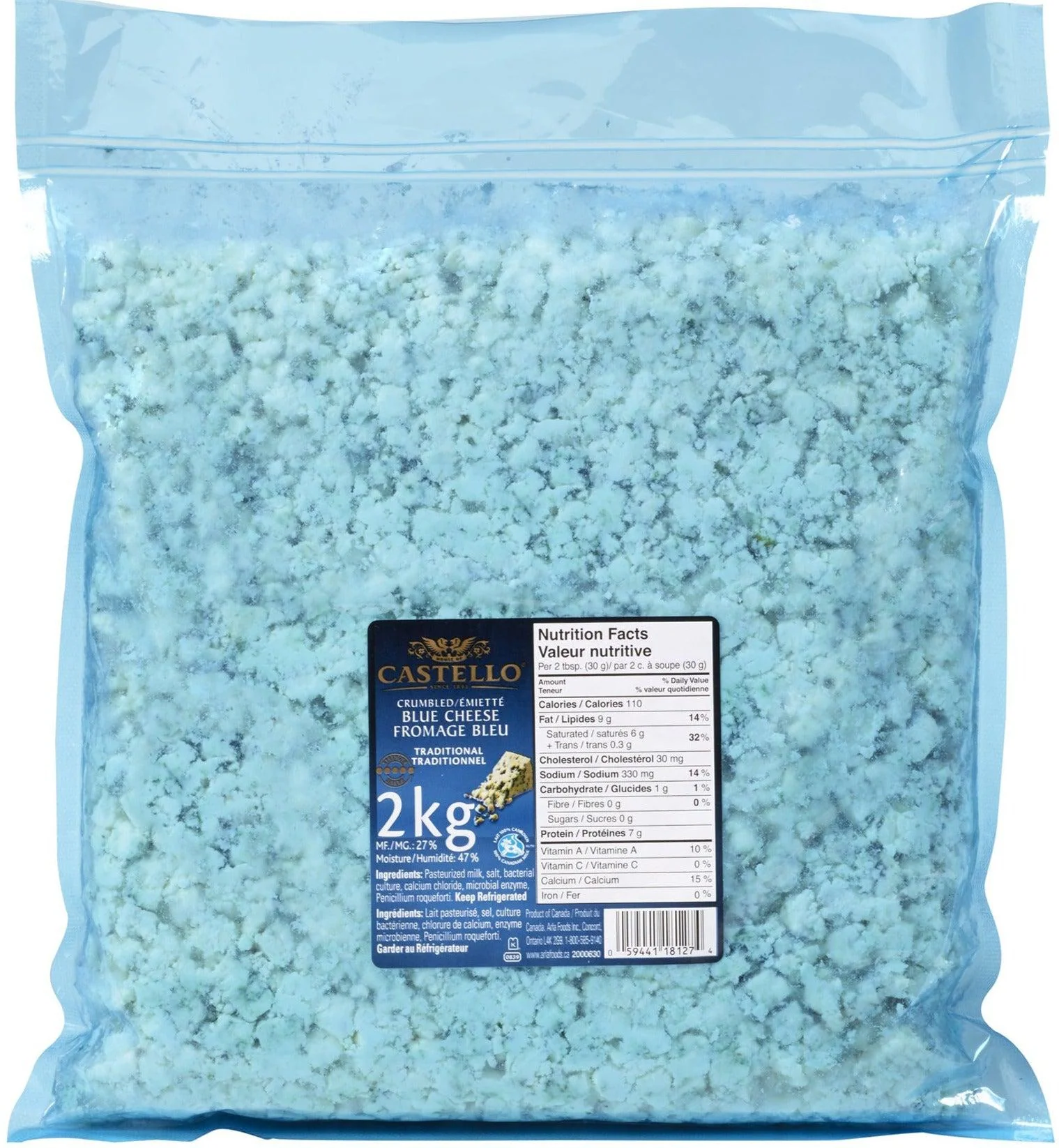 Castello - Crumbled Blue Cheese Gorgonzola — Each (2 KG)