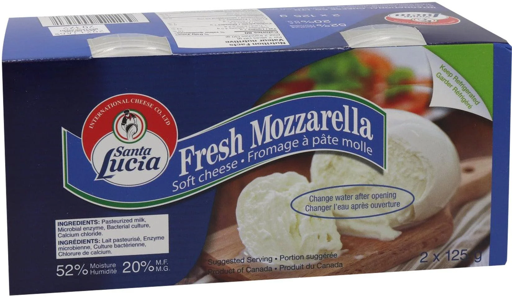 Santa Lucia - Cheese - Fresh Mozzarella — Case (6 x 2 x 125 G)