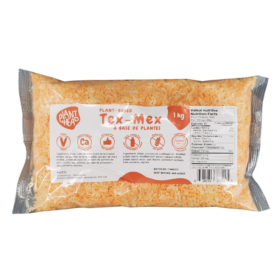 Plant Ahead - Vegan Tex Mex Cheddar & Monterey - Shredded — Each (1 KG)