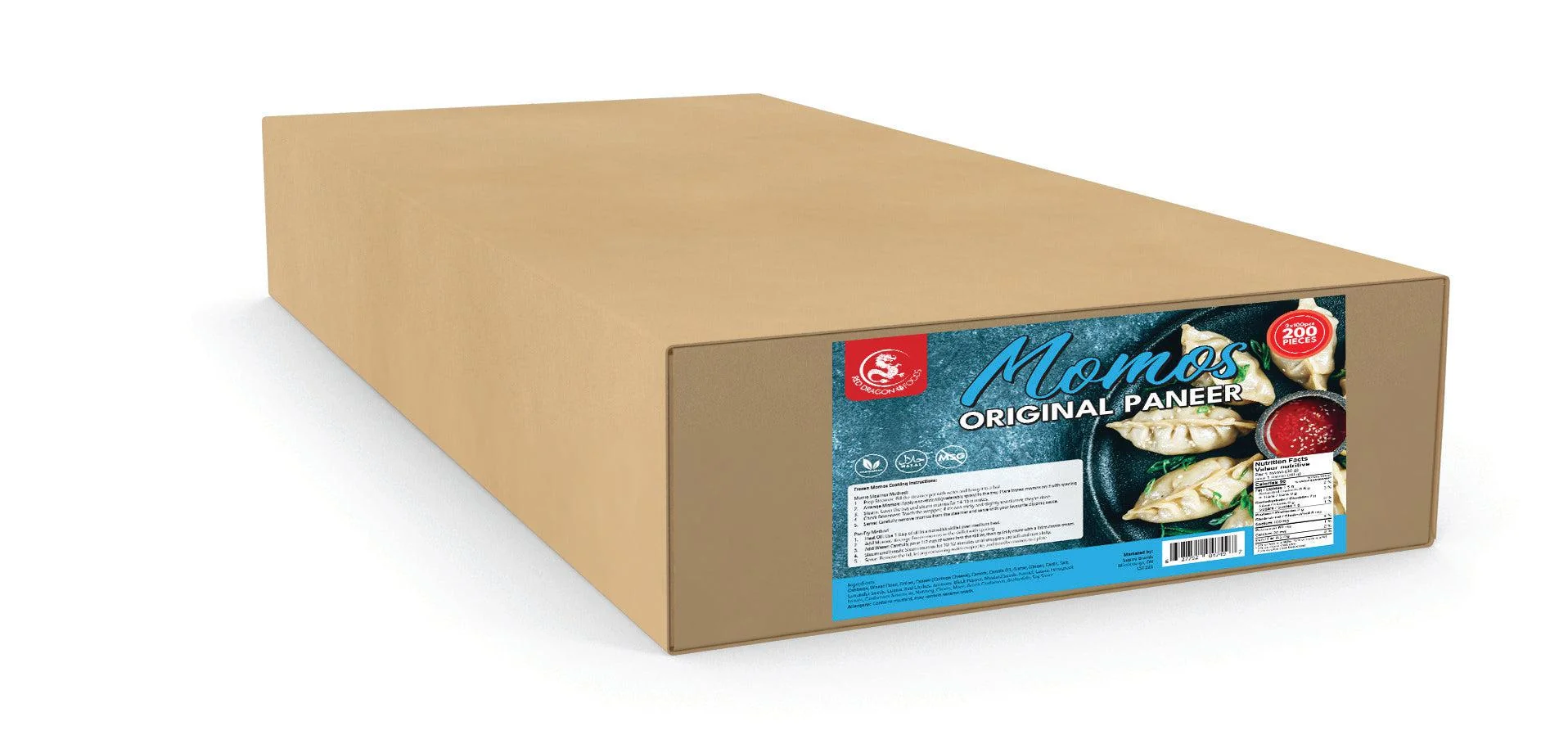 Red Dragon - Momos - Orignal Paneer - Halal — Case (2 x 100 CT)