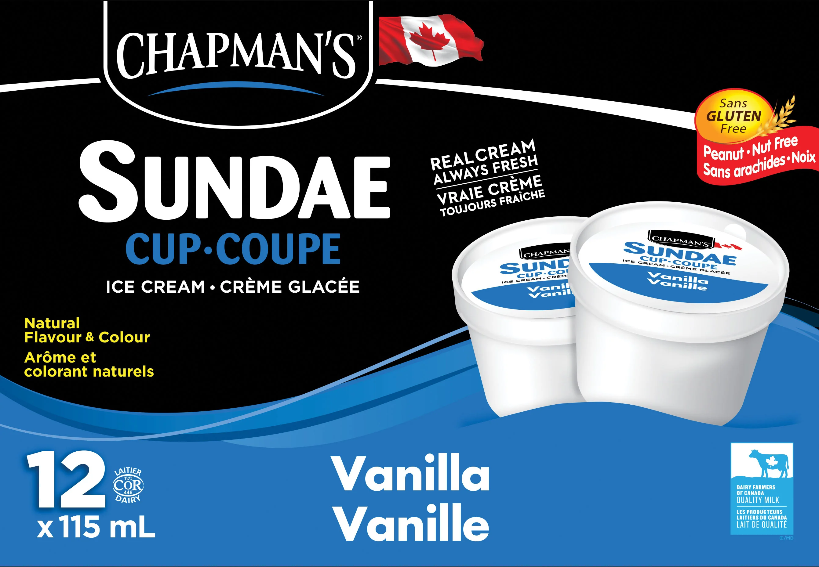 Chapman's - Thermal Cups Ice Cream - Vanilla — Case (2 x 12 x 115 ML)
