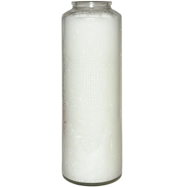 2433 - Memorial Candle White Glass 1EA