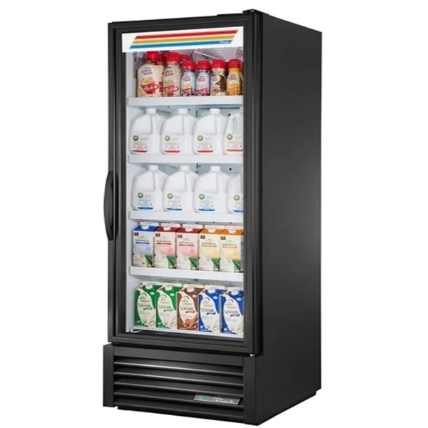 True - Black Glass Door Merchandiser Refrigerator 27x30.38x79IN