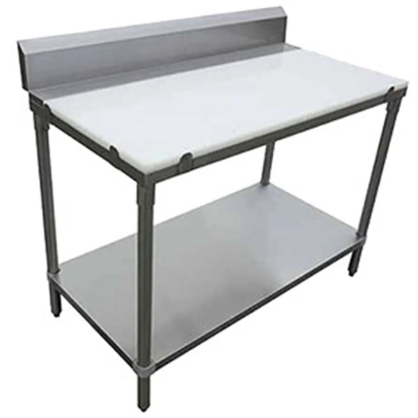 Efi - Stainless Steel Polyboard Worktable With 6IN Backsplash 24 INx60 IN
