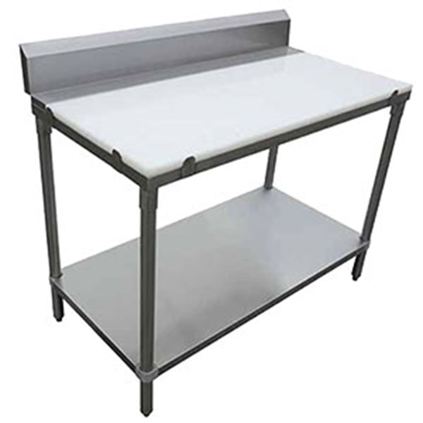 Efi - Stainless Steel Polyboard Worktable With 6IN Backsplash 30 INx72 IN