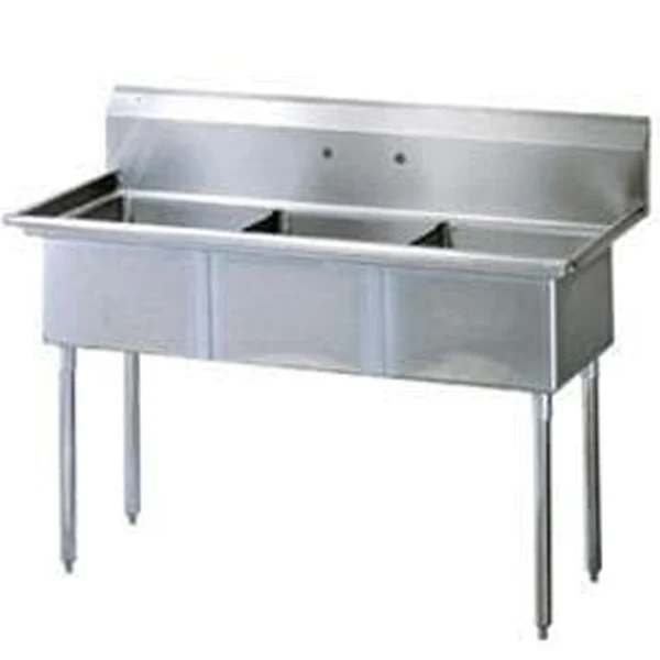 Omega - 24X24X14 Right Triple Bowl Corner Drain Sink 1EA