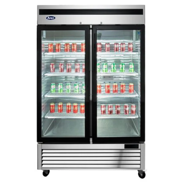 Coolasonic - MCF8703 Double Glass Door Freezer Steel EA