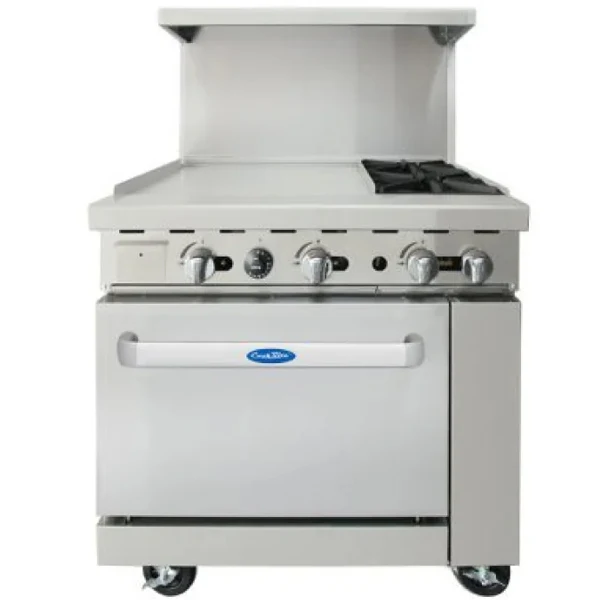Atosa - Agr-2B24GL 36" 2 Burner Range W 24" Griddle Top Lp EA