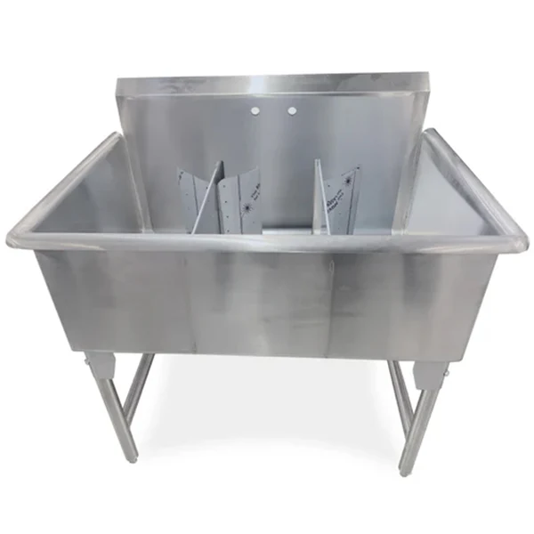 Omcan - Bk Resources T2448 48" Three Compartment Sink 16"x24"x13.5" Bowl