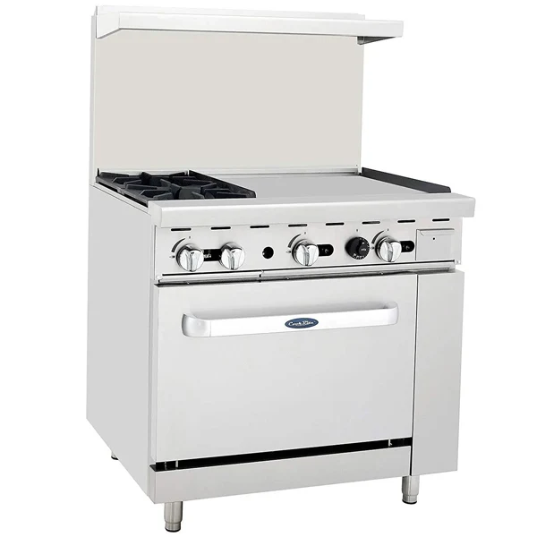 Atosa - Agr-2B24GR 36" 2 Burner Range W 24" Griddle Top Lp EA