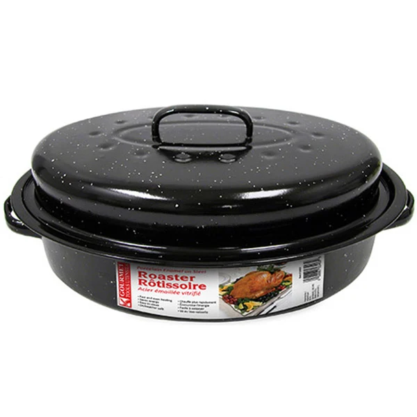 Gourmet - Oval Enamel Roaster With Cover 22LB