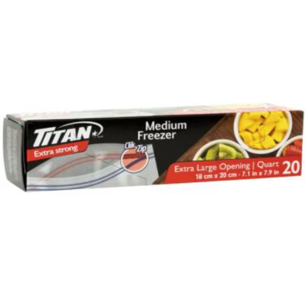 Titan - Clik Zip Medium Freezer Bag 24x20 EA