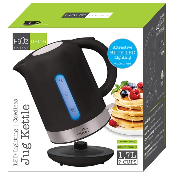 Hauz - Cordless Kettle With LED Light Black 1.7L EA