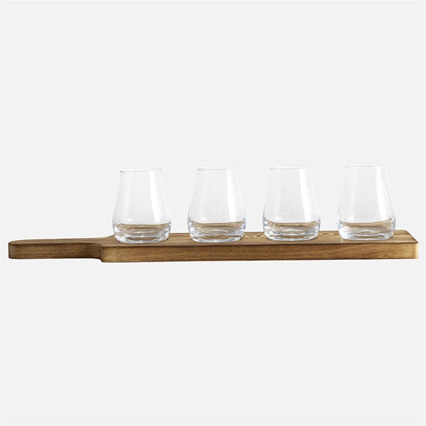 S&Co Home - Adan Glass And Wood Tasting Set EA