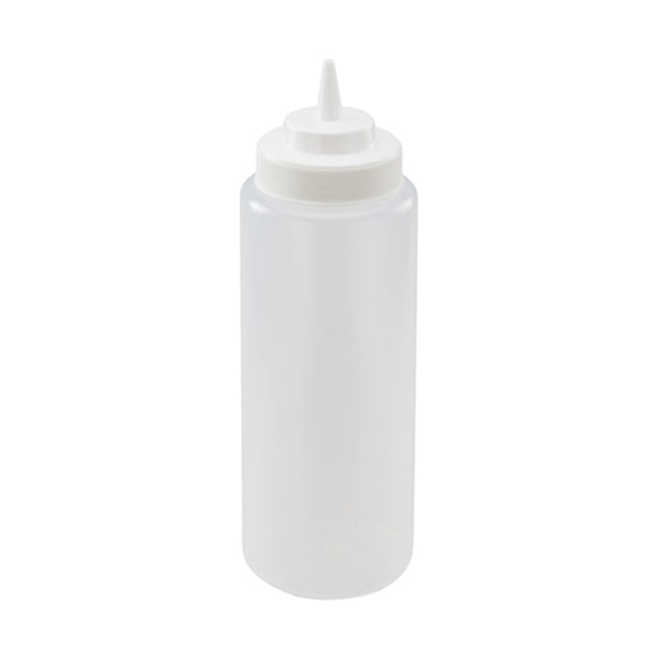 Winco - 32oz Wide Mouth Squeeze Bottle Clear 6PK EA